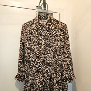 Zara Women's Leopard Print Shirt, Size XS